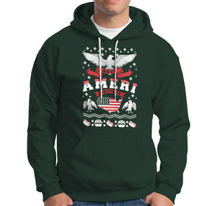 Have Ameri-Christmas USA Patriotic Eagle Xmas Hoodie TS09 Dark Forest Green Printyourwear