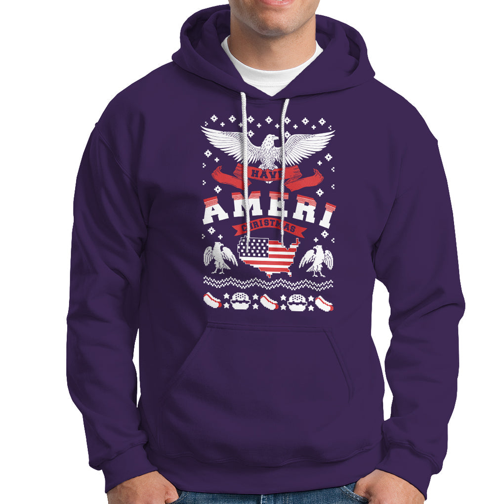Have Ameri-Christmas USA Patriotic Eagle Xmas Hoodie TS09 Purple Printyourwear