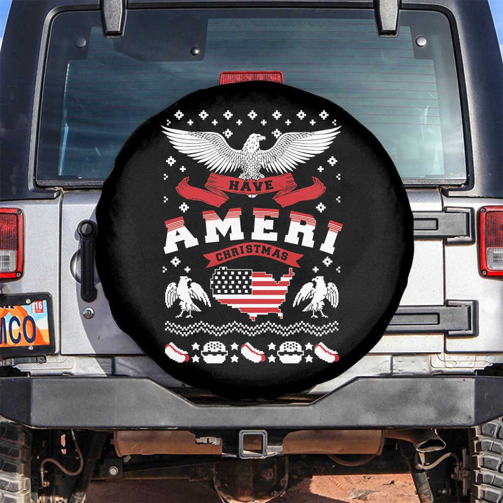 Have Ameri-Christmas USA Patriotic Eagle Xmas Spare Tire Cover TS09 No hole Black Print Your Wear