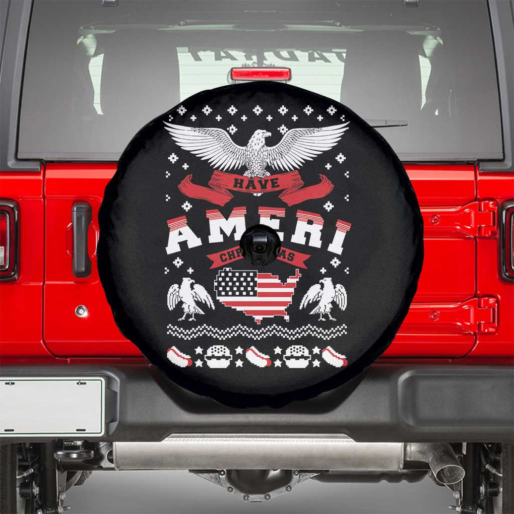 Have Ameri-Christmas USA Patriotic Eagle Xmas Spare Tire Cover TS09 Black Print Your Wear