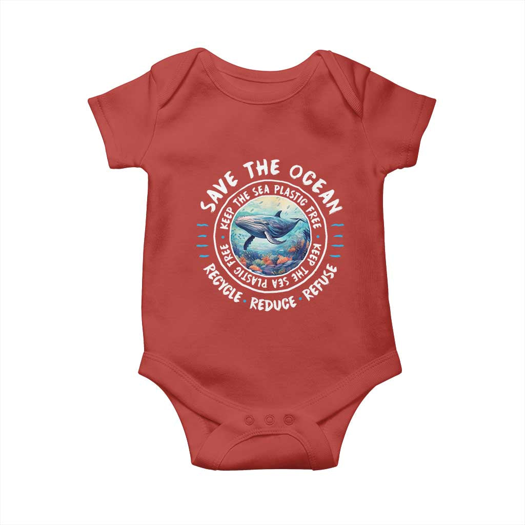 Earth Day Save The Ocean Humpback Whale Baby Onesie TS09 Red Print Your Wear
