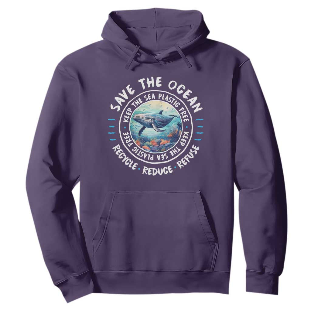 Earth Day Save The Ocean Humpback Whale Hoodie TS09 Purple Print Your Wear