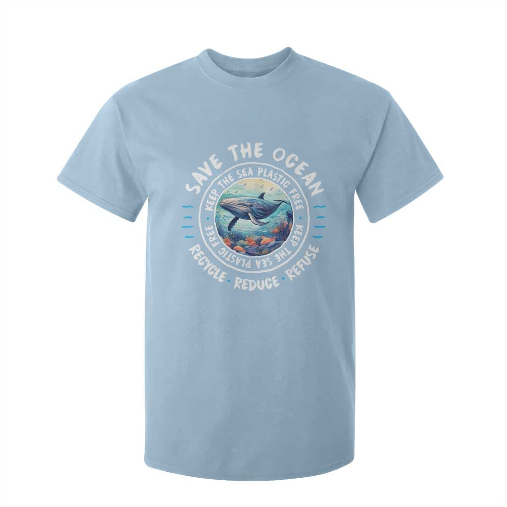 Earth Day Save The Ocean Humpback Whale T Shirt For Kid TS09 Light Blue Print Your Wear