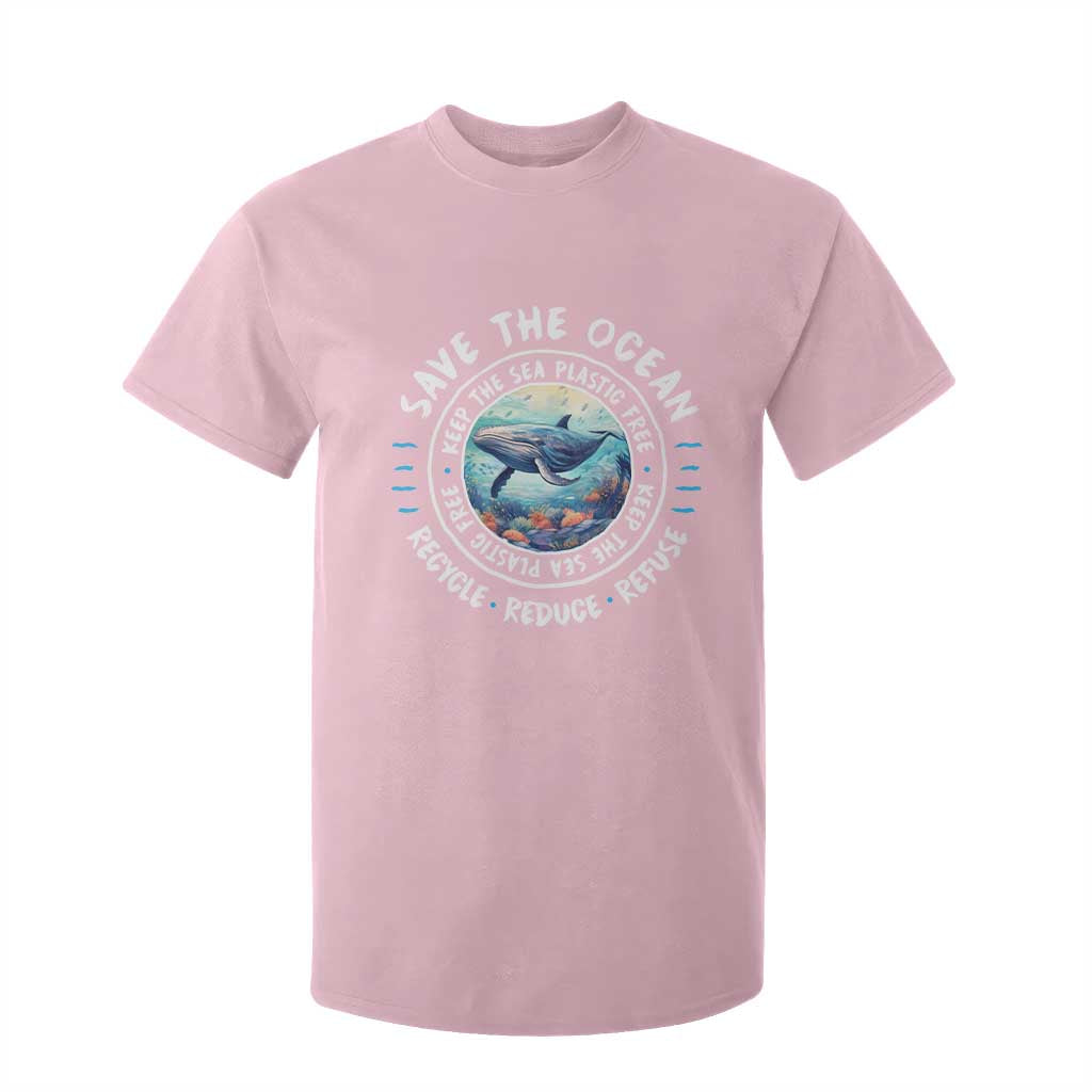 Earth Day Save The Ocean Humpback Whale T Shirt For Kid TS09 Light Pink Print Your Wear