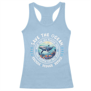 Earth Day Save The Ocean Humpback Whale Racerback Tank Top TS09 Light Blue Print Your Wear
