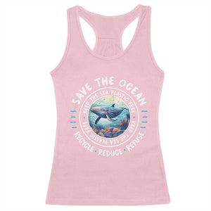 Earth Day Save The Ocean Humpback Whale Racerback Tank Top TS09 Light Pink Print Your Wear