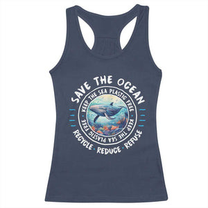 Earth Day Save The Ocean Humpback Whale Racerback Tank Top TS09 Navy Print Your Wear