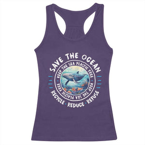 Earth Day Save The Ocean Humpback Whale Racerback Tank Top TS09 Purple Print Your Wear