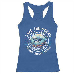Earth Day Save The Ocean Humpback Whale Racerback Tank Top TS09 Royal Blue Print Your Wear