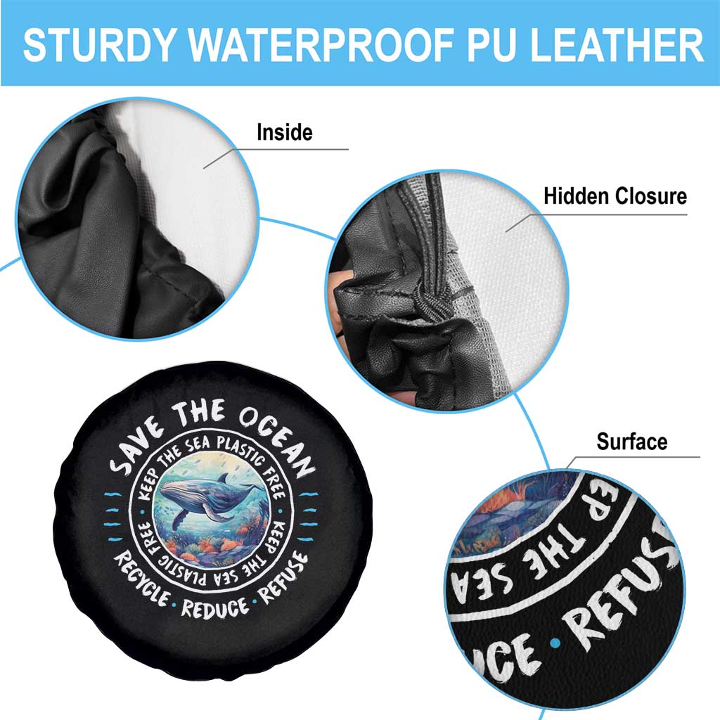 Earth Day Save The Ocean Humpback Whale Spare Tire Cover TS09 Print Your Wear