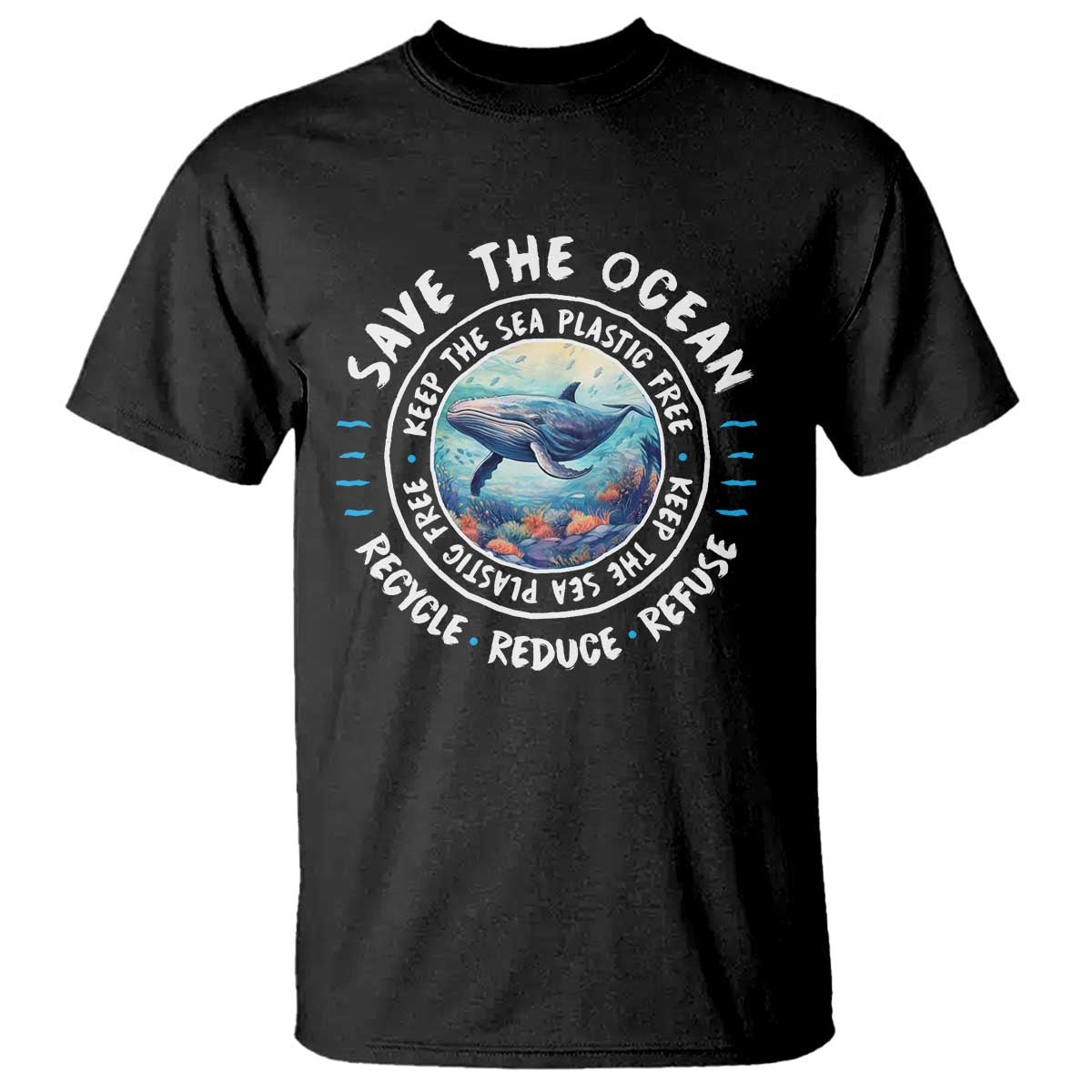 Earth Day Save The Ocean Humpback Whale T Shirt TS09 Black Print Your Wear
