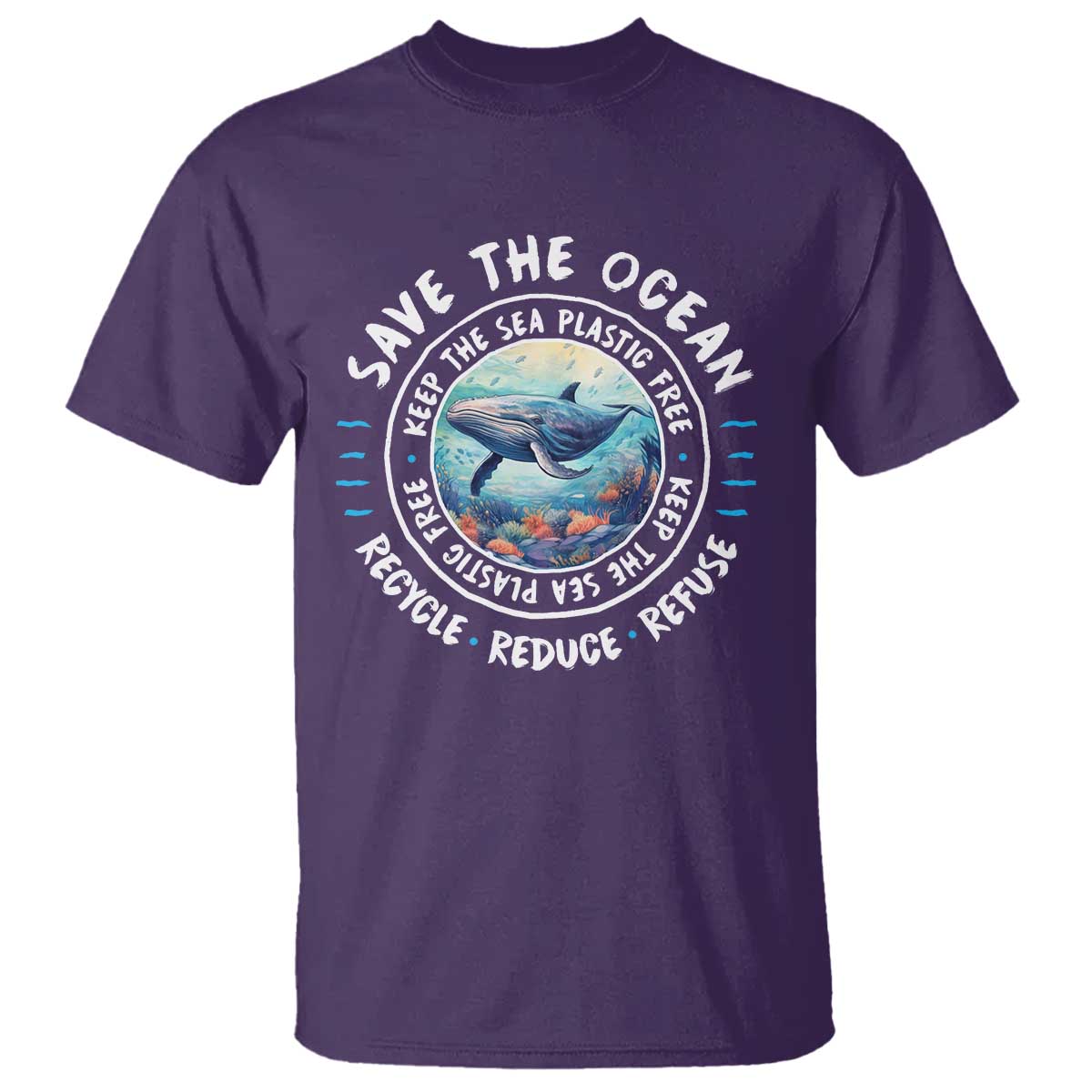 Earth Day Save The Ocean Humpback Whale T Shirt TS09 Purple Print Your Wear