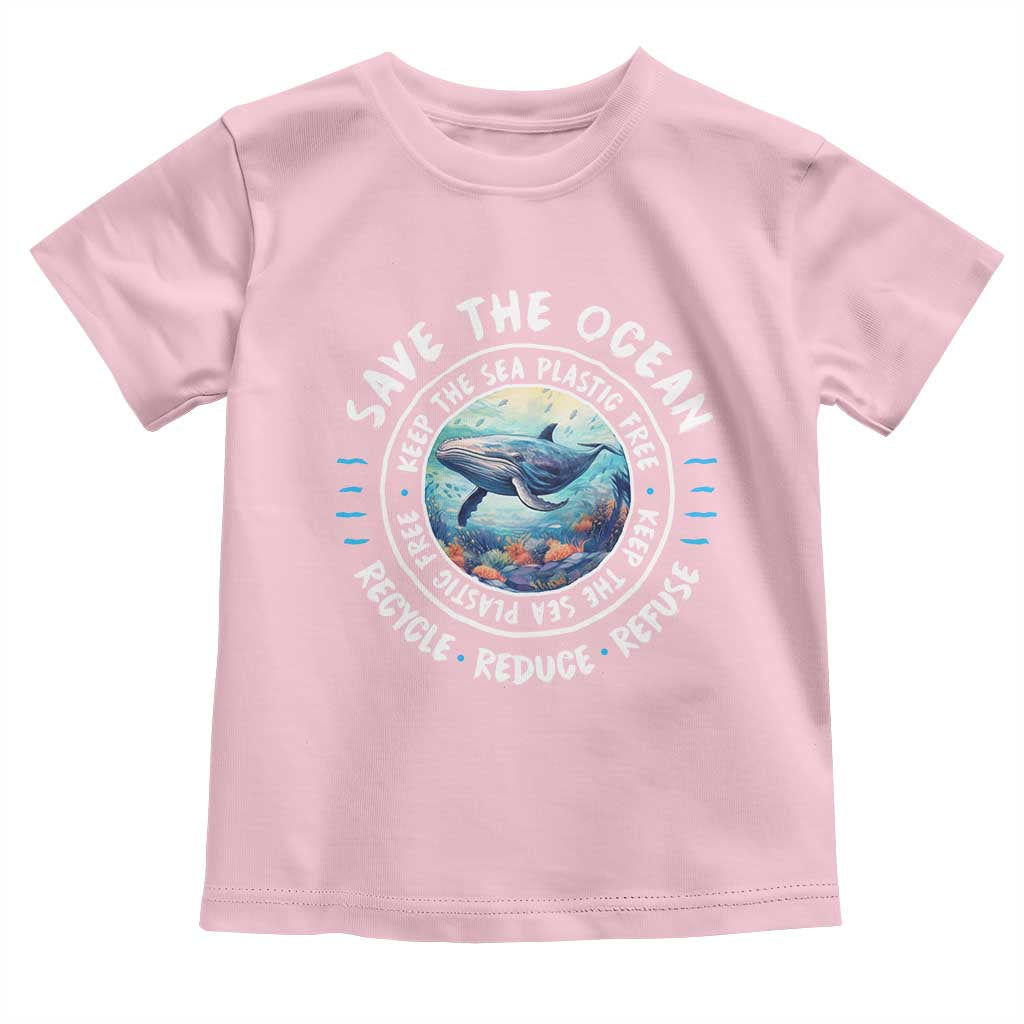 Earth Day Save The Ocean Humpback Whale Toddler T Shirt TS09 Light Pink Print Your Wear