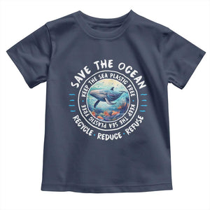 Earth Day Save The Ocean Humpback Whale Toddler T Shirt TS09 Navy Print Your Wear