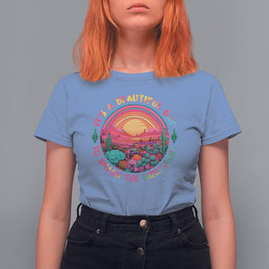 Feminist T Shirt For Women It's A Beautiful Day To Smash The Patriarchy Rainbow TS09 Carolina Blue Printyourwear