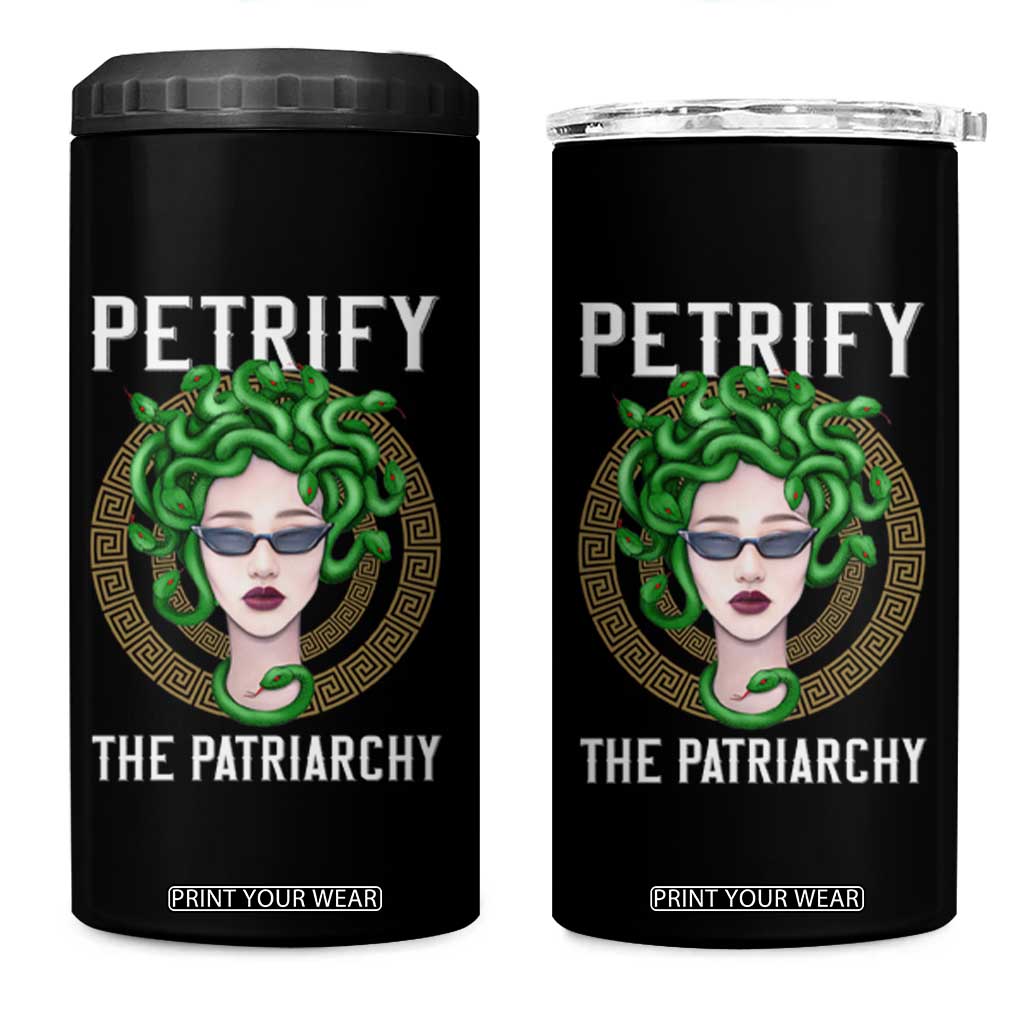 Feminist 4 in 1 Can Cooler Tumbler Petrify The Patriarchy Women's Rights Feminism TS09 One Size: 16 oz Black Print Your Wear