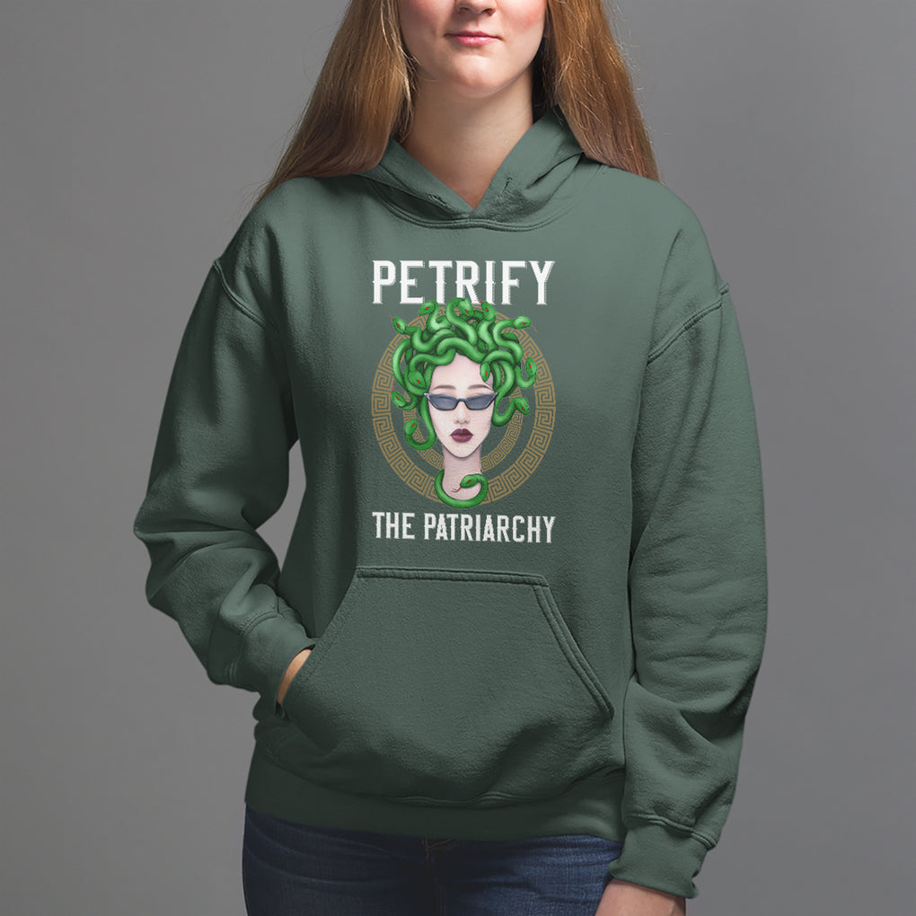 Feminist Hoodie Petrify The Patriarchy Women's Rights Feminism TS09 Dark Forest Green Printyourwear