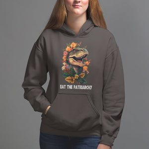 Eat The Patriarchy Feminist Dinosaur Hoodie TS09 Dark Chocolate Printyourwear