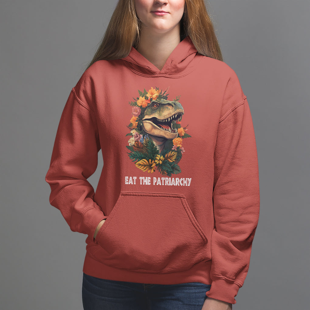 Eat The Patriarchy Feminist Dinosaur Hoodie TS09 Red Printyourwear