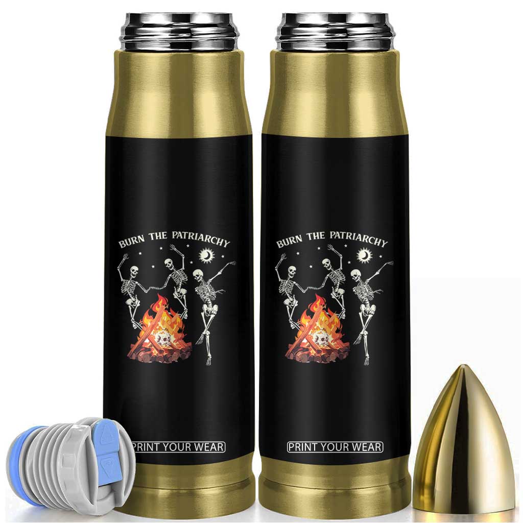 Funny Feminist Bullet Tumbler Burn The Patriarchy Skeleton Dancing TS09 Black Print Your Wear
