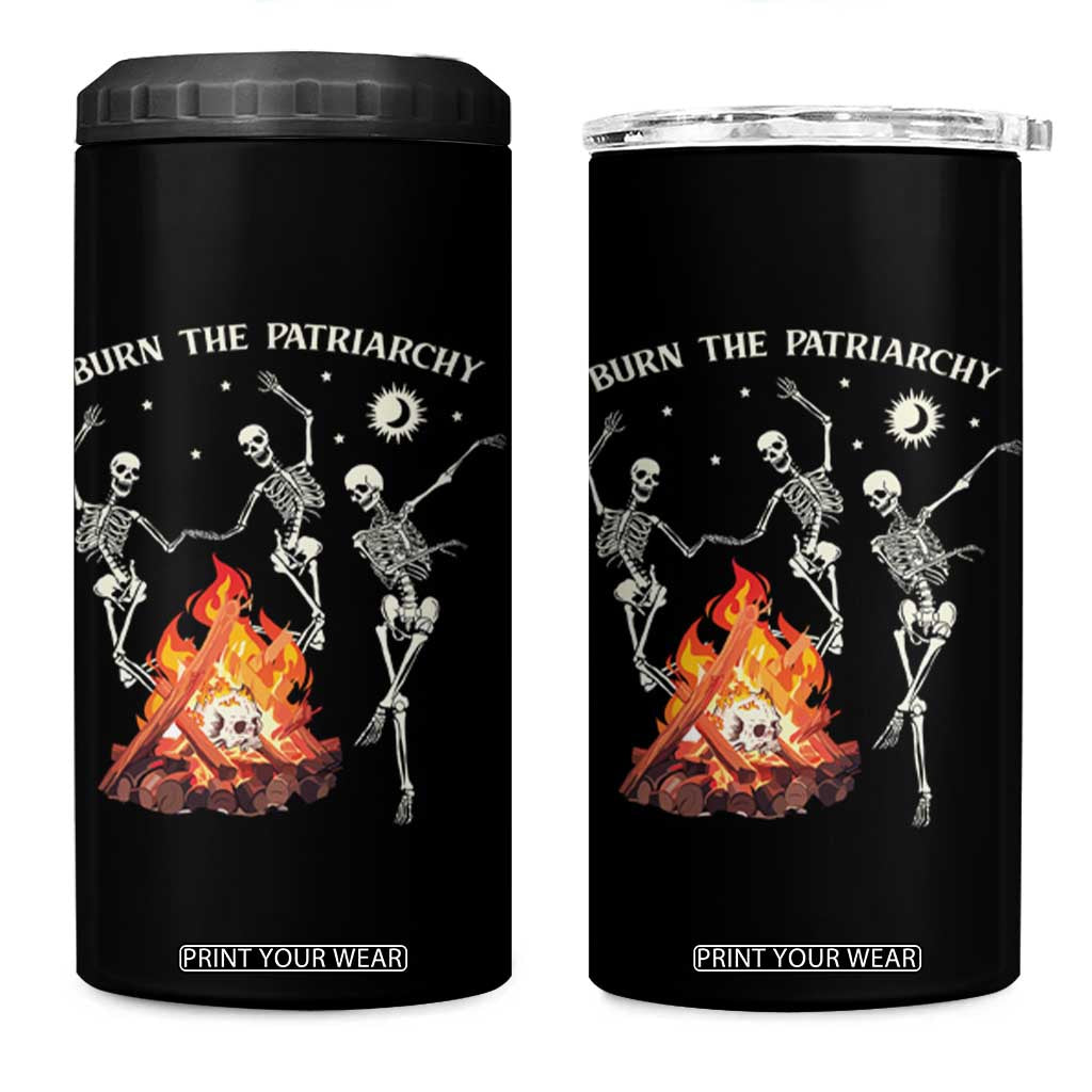 Funny Feminist 4 in 1 Can Cooler Tumbler Burn The Patriarchy Skeleton Dancing TS09 One Size: 16 oz Black Print Your Wear