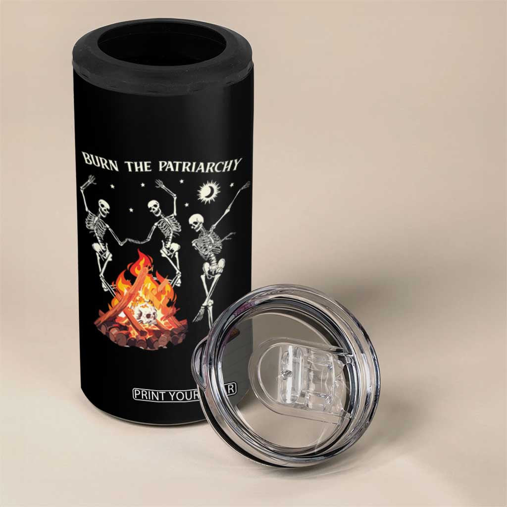 Funny Feminist 4 in 1 Can Cooler Tumbler Burn The Patriarchy Skeleton Dancing TS09 Print Your Wear