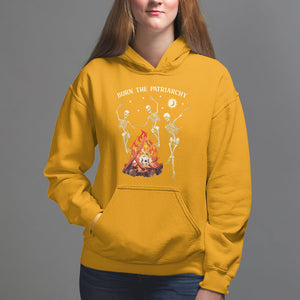 Funny Feminist Hoodie Burn The Patriarchy Skeleton Dancing TS09 Gold Printyourwear