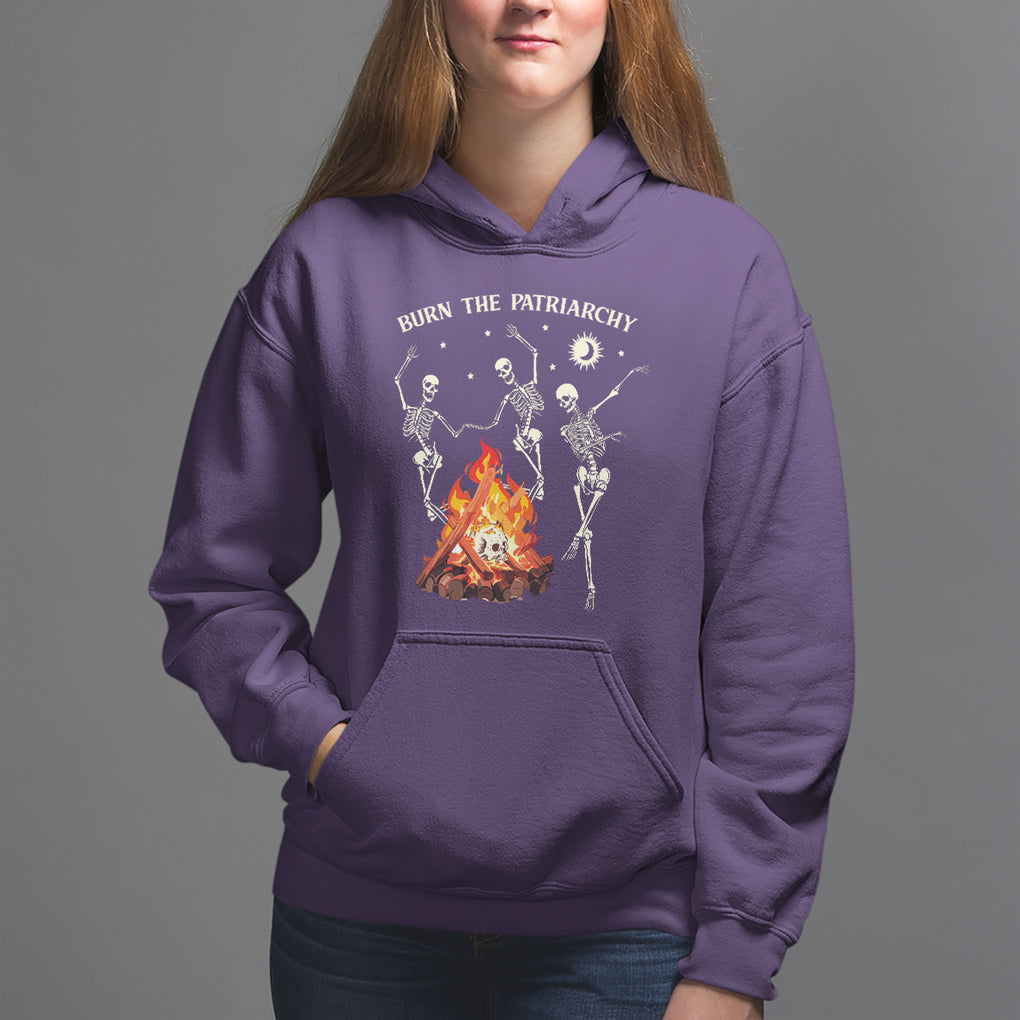 Funny Feminist Hoodie Burn The Patriarchy Skeleton Dancing TS09 Purple Printyourwear