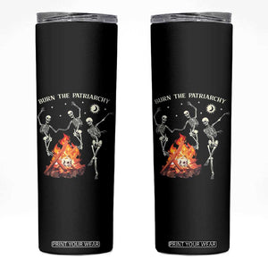 Funny Feminist Skinny Tumbler Burn The Patriarchy Skeleton Dancing TS09 Black Print Your Wear