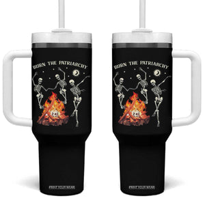Funny Feminist Tumbler With Handle Burn The Patriarchy Skeleton Dancing TS09 One Size: 40 oz Black Print Your Wear