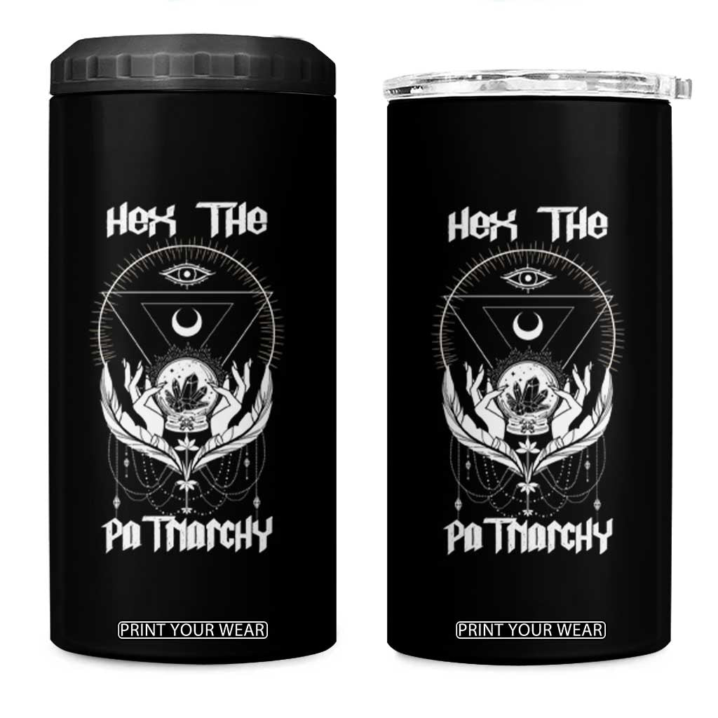 Hex The Patriarchy Feminist Witch Celestial Moon 4 in 1 Can Cooler Tumbler TS09 One Size: 16 oz Black Print Your Wear