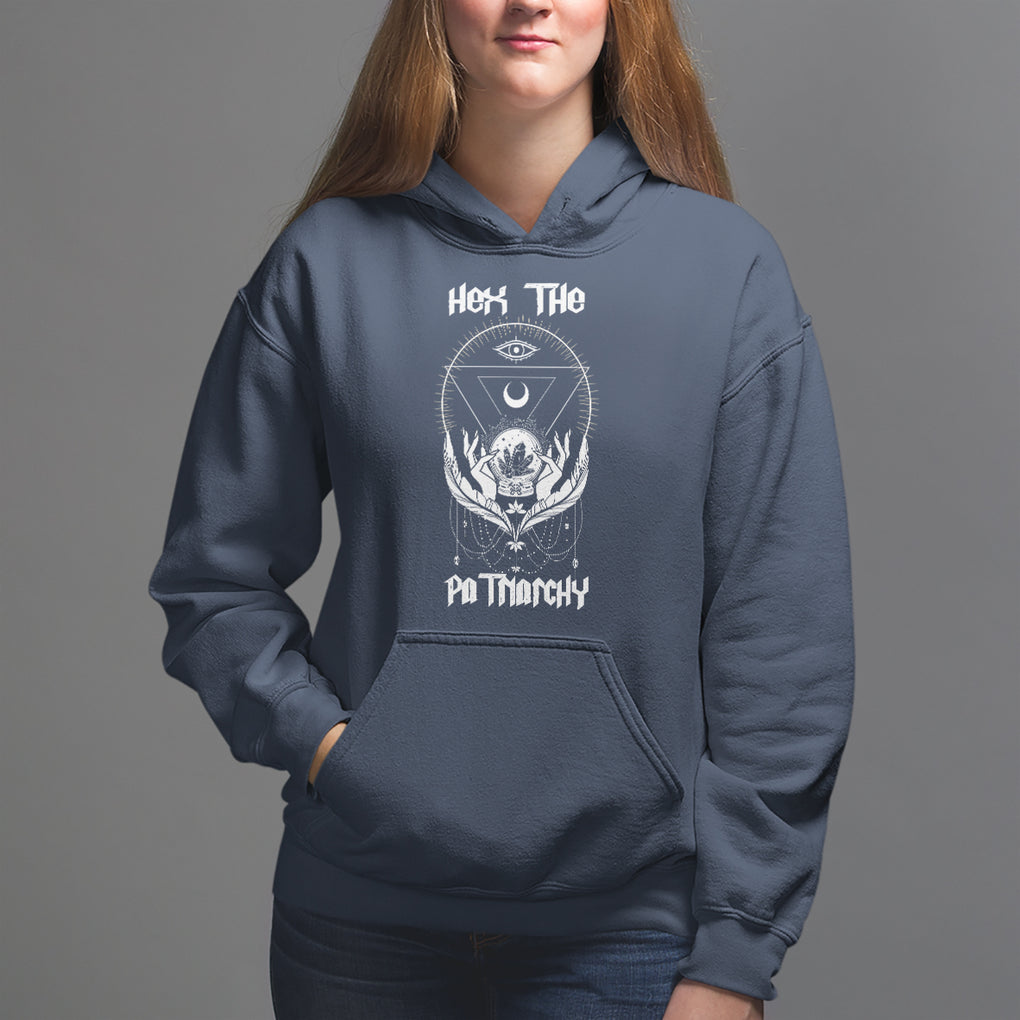 Hex The Patriarchy Feminist Witch Celestial Moon Hoodie TS09 Navy Printyourwear