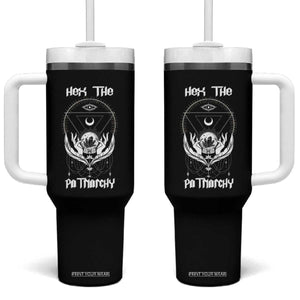 Hex The Patriarchy Feminist Witch Celestial Moon Tumbler With Handle TS09 One Size: 40 oz Black Print Your Wear