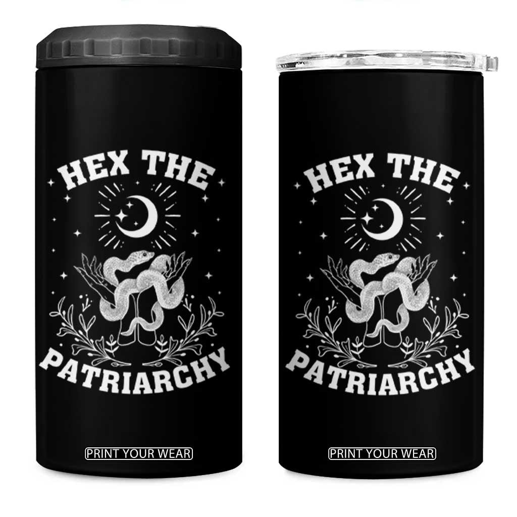 Feminist Witch 4 in 1 Can Cooler Tumbler Hex The Patriarchy Celestial Moon Snake TS09 One Size: 16 oz Black Print Your Wear