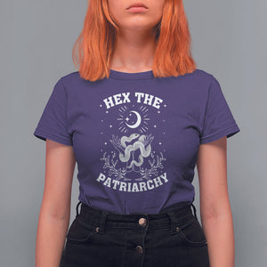 Feminist Witch T Shirt For Women Hex The Patriarchy Celestial Moon Snake TS09 Purple Printyourwear