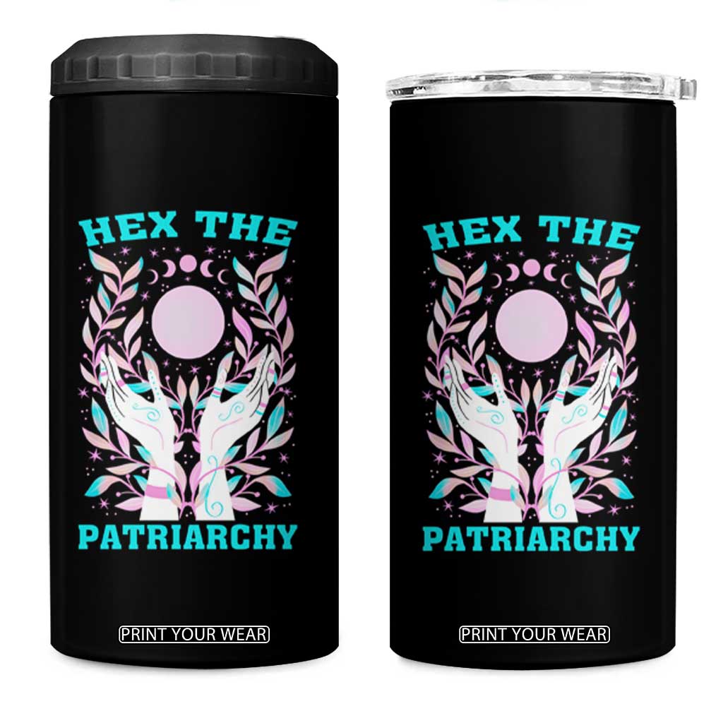 Feminist Witch 4 in 1 Can Cooler Tumbler Hex The Patriarchy Celestial Moon TS09 One Size: 16 oz Black Print Your Wear