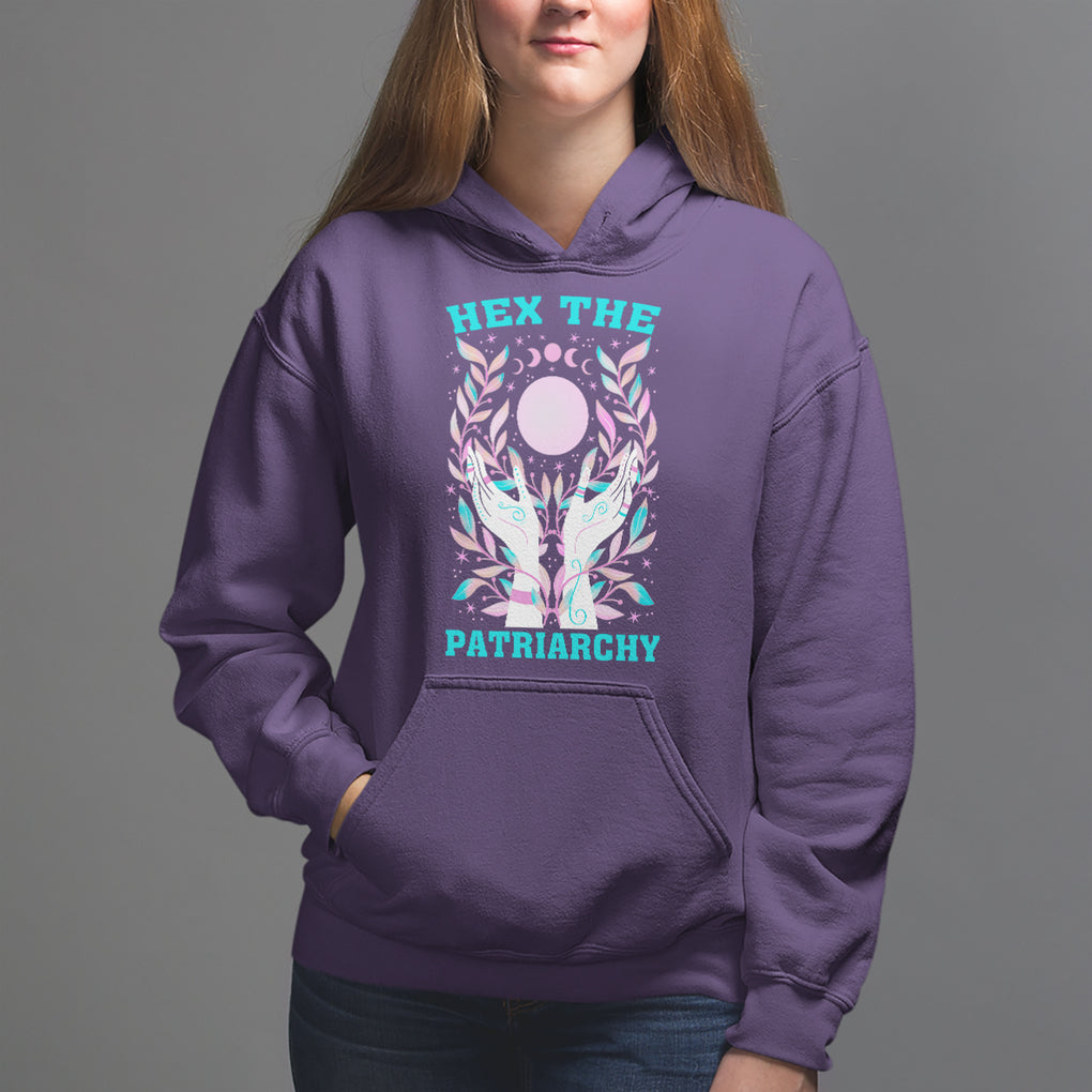Feminist Witch Hoodie Hex The Patriarchy Celestial Moon TS09 Purple Printyourwear