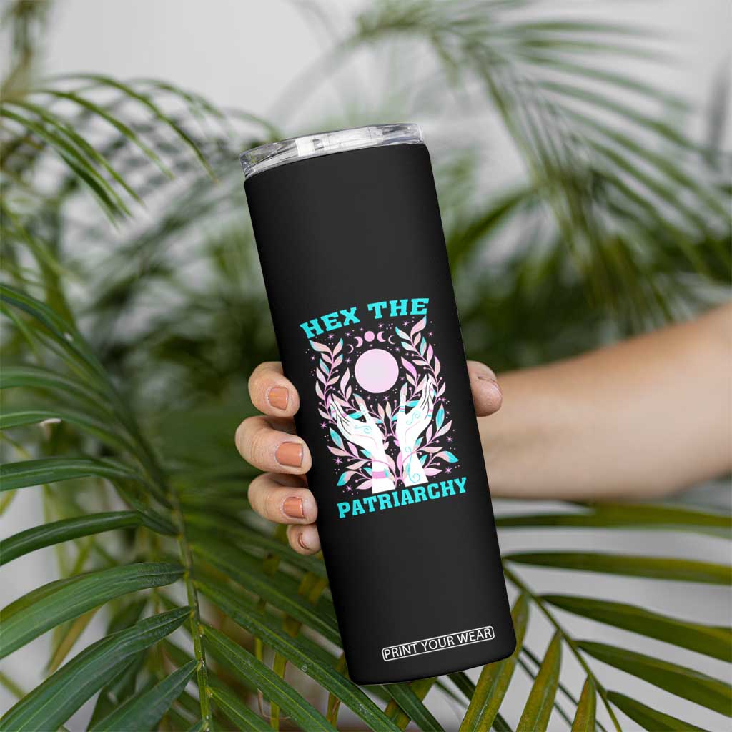 Feminist Witch Skinny Tumbler Hex The Patriarchy Celestial Moon TS09 Print Your Wear