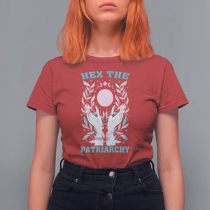 Feminist Witch T Shirt For Women Hex The Patriarchy Celestial Moon TS09 Red Printyourwear