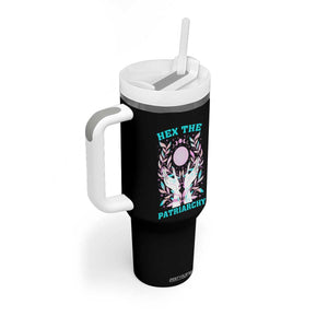 Feminist Witch Tumbler With Handle Hex The Patriarchy Celestial Moon TS09 Print Your Wear