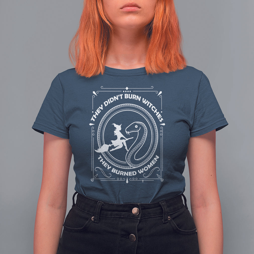 Feminist Witch T Shirt For Women They Didn't Burn Witches They Burned Women TS09 Navy Printyourwear