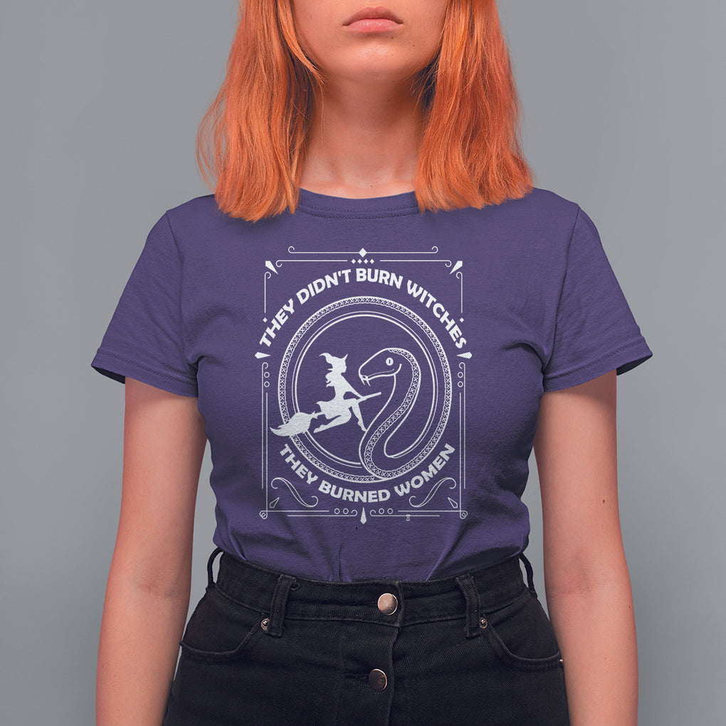 Feminist Witch T Shirt For Women They Didn't Burn Witches They Burned Women TS09 Purple Printyourwear