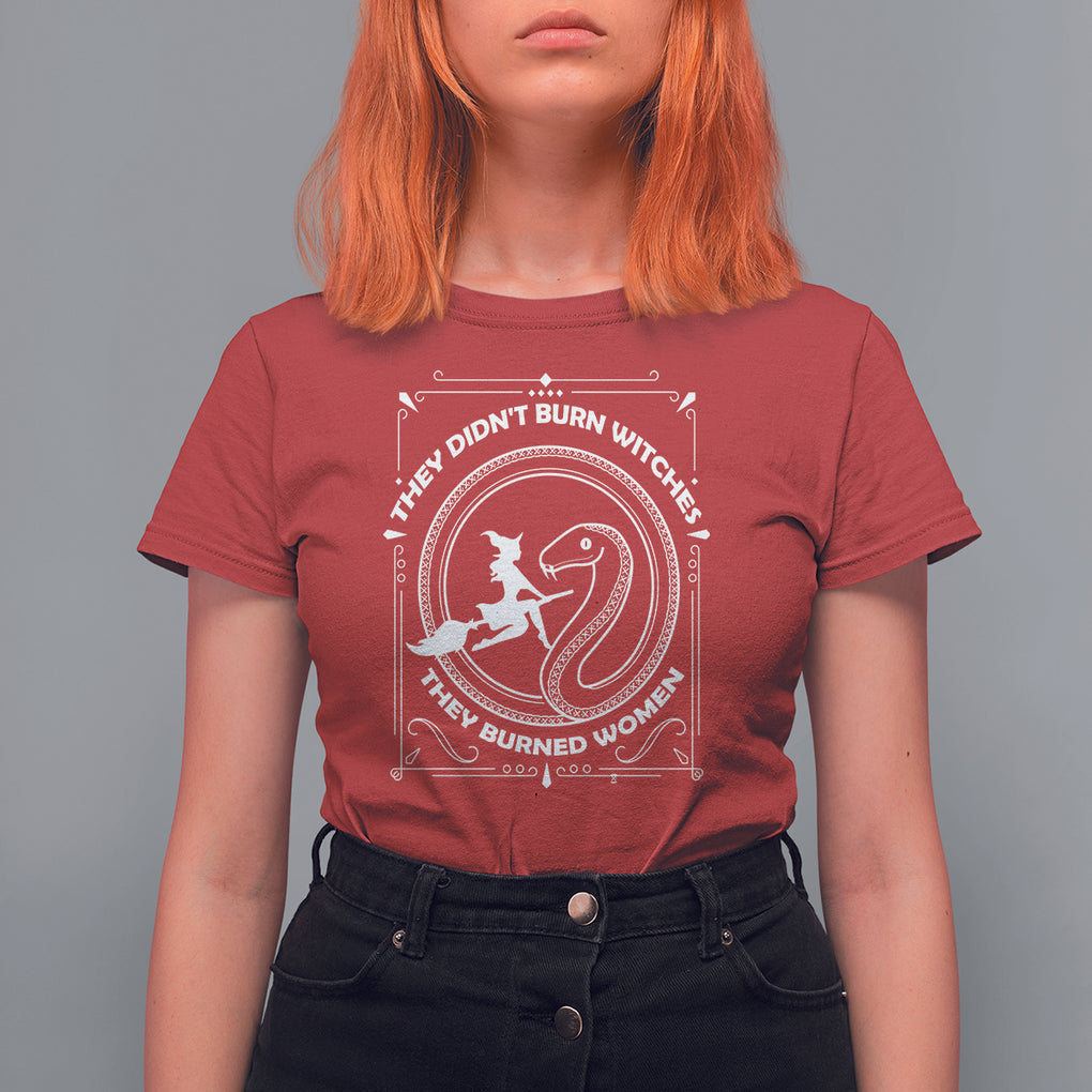 Feminist Witch T Shirt For Women They Didn't Burn Witches They Burned Women TS09 Red Printyourwear