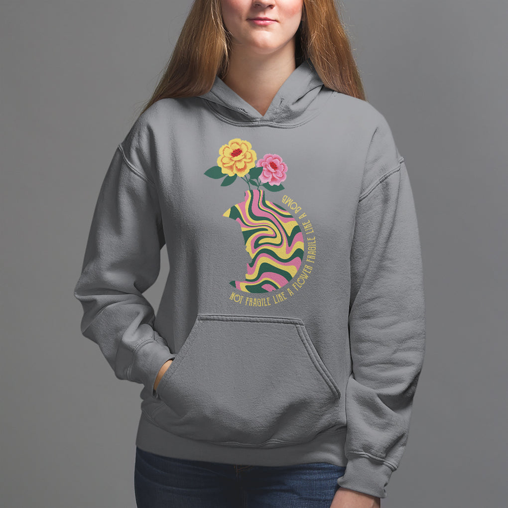 Not Fragile Like A Flower Fragile Like A Bomb Women's Rights RBG Ruth Bader Ginsburg Hoodie TS09 Charcoal Printyourwear