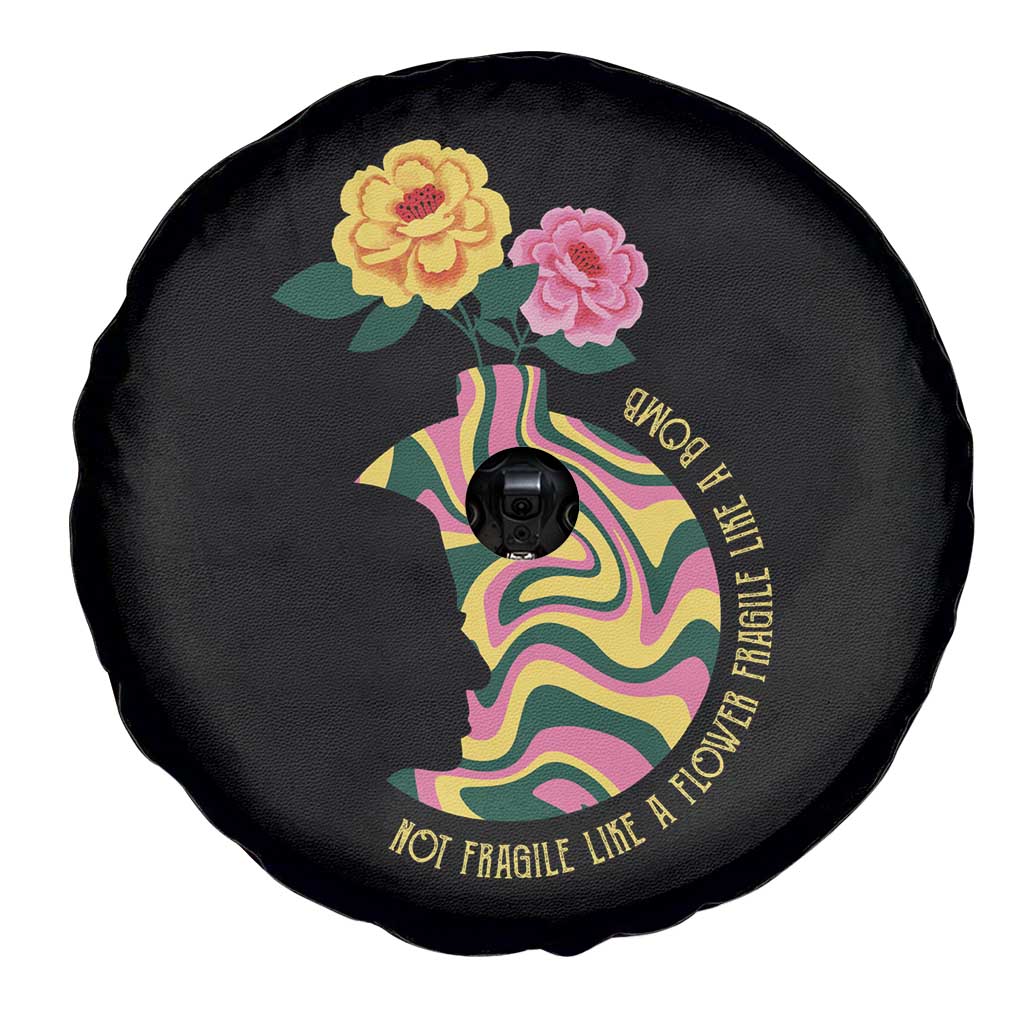 Not Fragile Like A Flower Fragile Like A Bomb Women's Rights RBG Ruth Bader Ginsburg Spare Tire Cover TS09 Print Your Wear