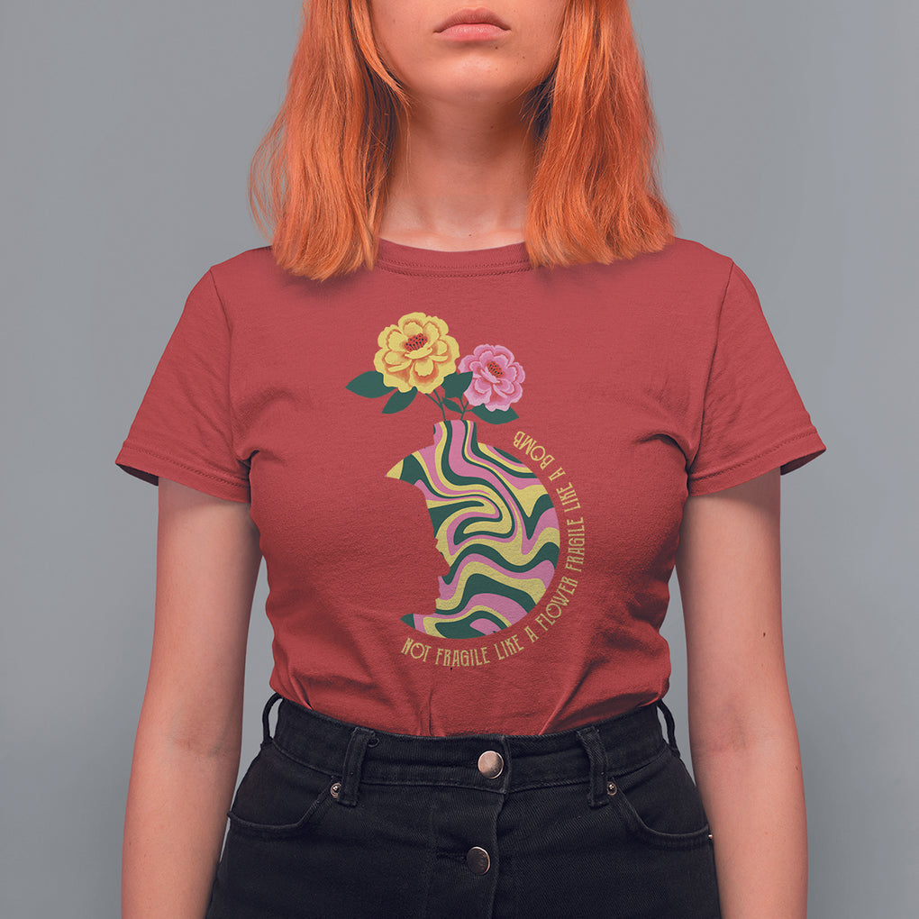 Not Fragile Like A Flower Fragile Like A Bomb Women's Rights RBG Ruth Bader Ginsburg T Shirt For Women TS09 Red Printyourwear