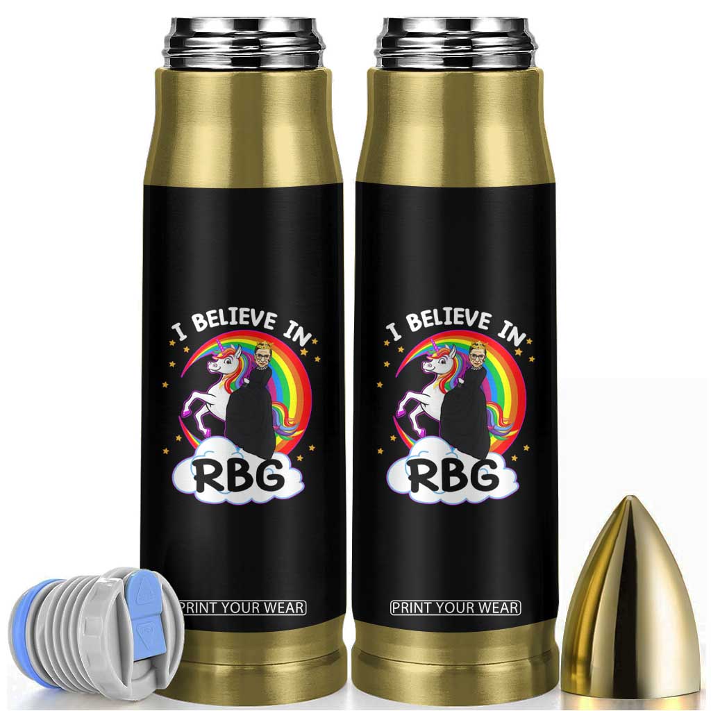 I Believe In RBG Unicorn Feminist Women's Rights Bullet Tumbler TS09 Black Print Your Wear