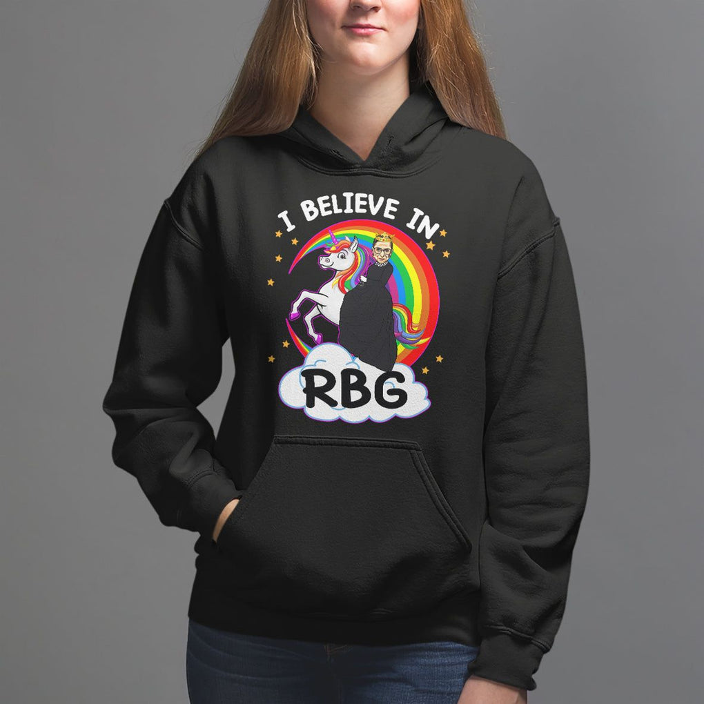 I Believe In RBG Unicorn Feminist Women's Rights Hoodie TS09 Black Printyourwear