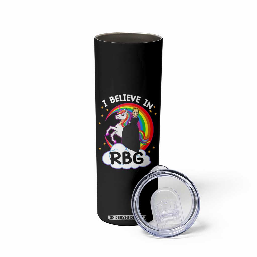 I Believe In RBG Unicorn Feminist Women's Rights Skinny Tumbler TS09 Print Your Wear