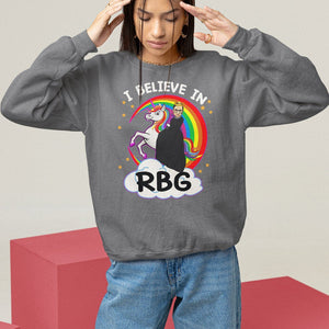 I Believe In RBG Unicorn Feminist Women's Rights Sweatshirt TS09 Charcoal Printyourwear